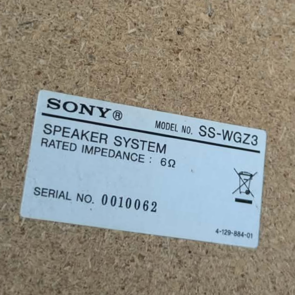 Sony SS-WGZ3 Passive Subwoofer Speaker System 6 Ohm – Black/Silver